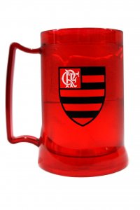 Caneca Gel Peça Vermelha 400ml Escudo e CRF do Flamengo