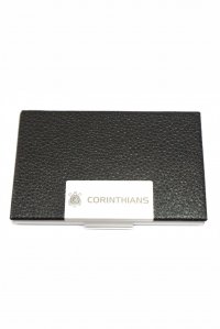 Porta Cartão Couro Preto Escudo do Corinthians
