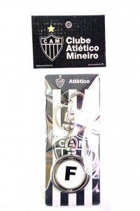 Chaveiro Redondo Giratório Letra F do Atlético Mineiro
